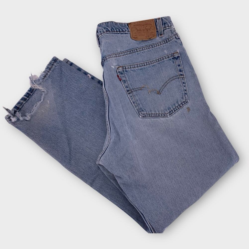Vintage Levi's 505 38x30" Blue Jeans Y2K MADE IN USA Distressed Holes Thrashed